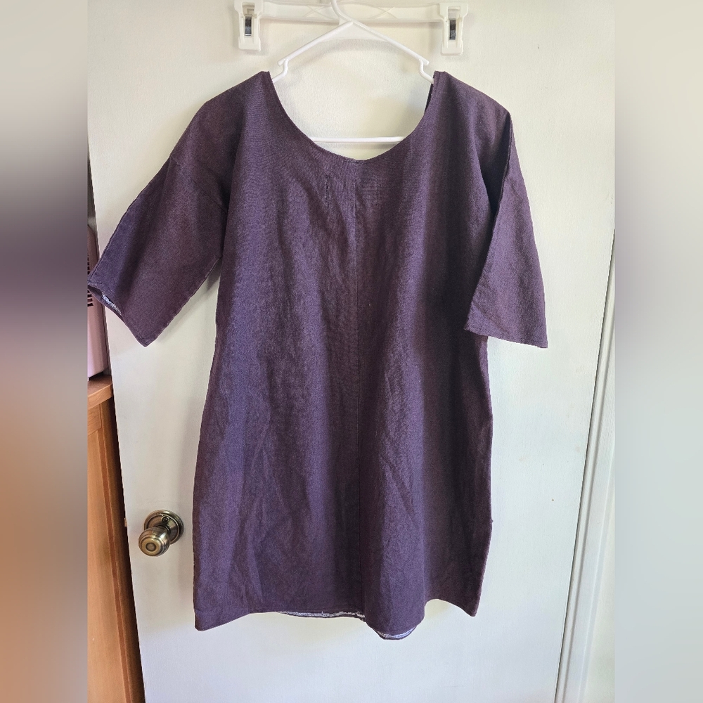 Arrowroot Purple Short Sleeve Dress with Patterned Pockets - Picture 4 of 5